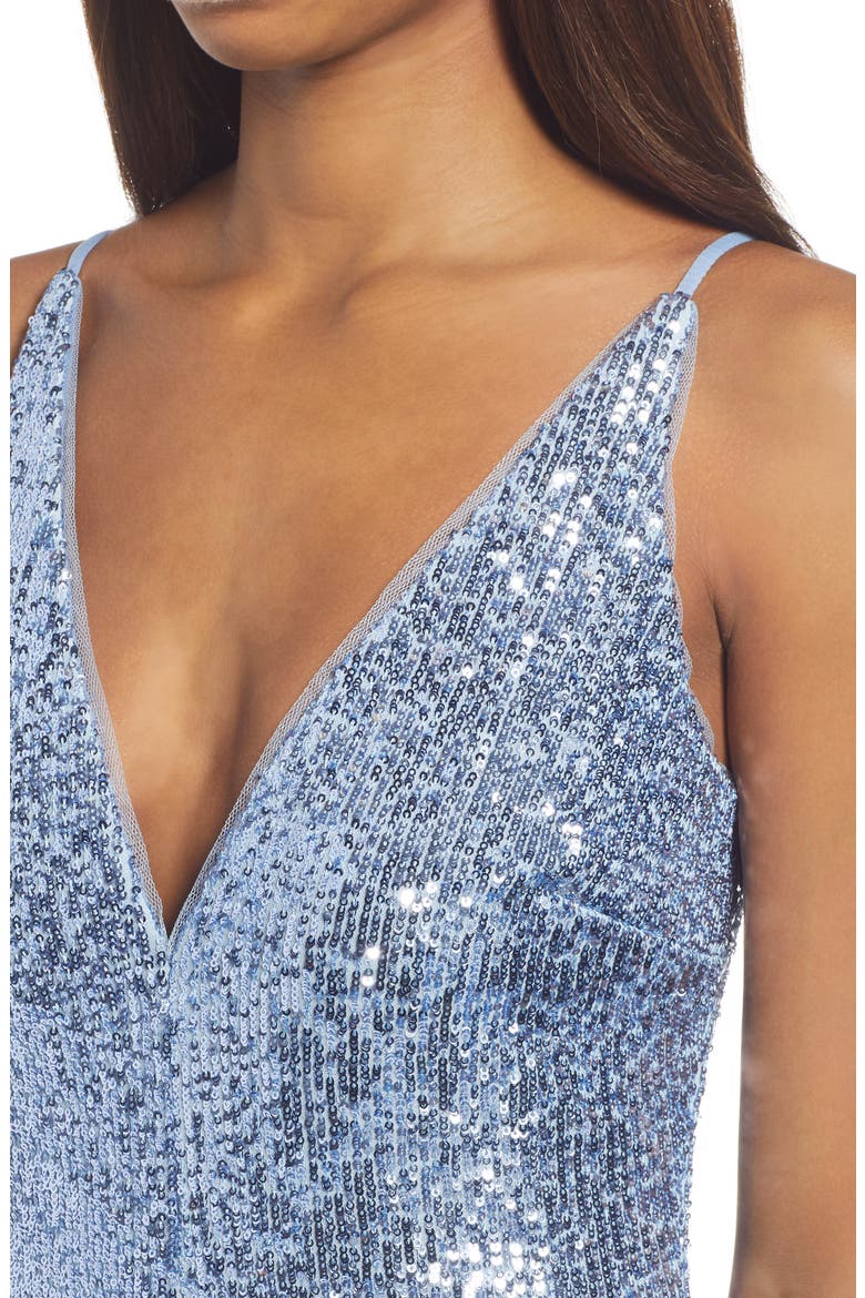 Xscape Sleeveless Sequin Dress, Alternate, color, PERIWINKLE