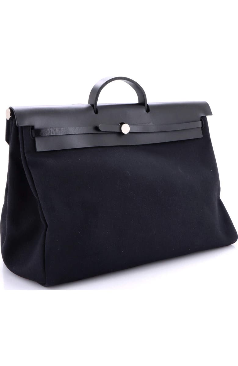 Pre-Owned Hermes Herbag Zip Leather and Toile 50, Alternate, color, Noir