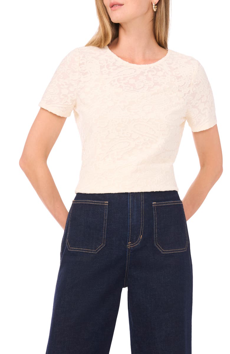 Vince Camuto Tapestry Knit Top, Main, color, Birch