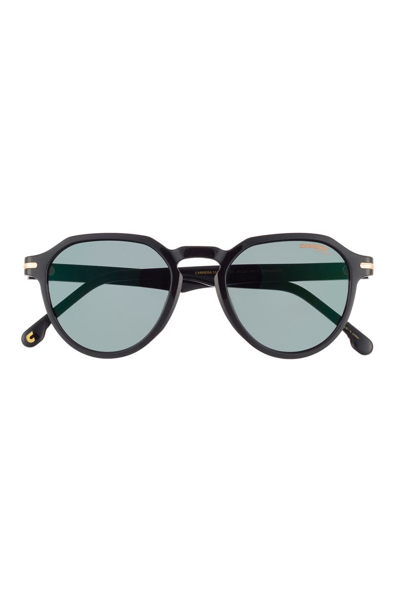 50mm Round Sunglasses, Main, color, BLACK