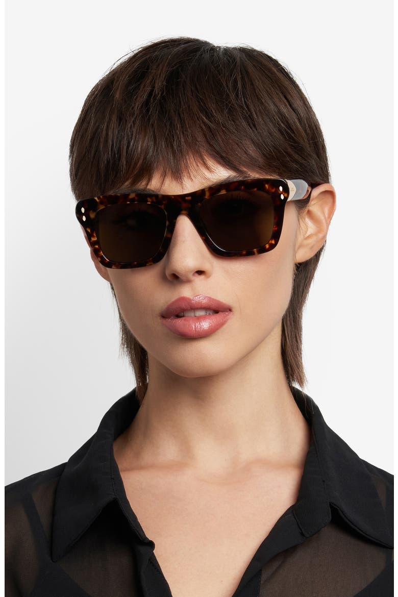 51mm Rectangular Sunglasses, Alternate, color, HAVANA/ BROWN