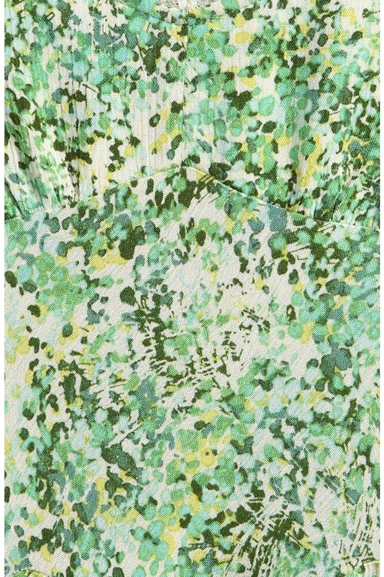 Kids' Floral Flutter Sleeve Godet Top, Alternate, color, GREEN