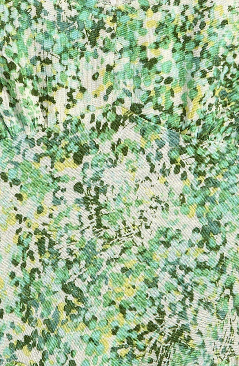 Good Luck Girl Kids' Floral Flutter Sleeve Godet Top, Alternate, color, Green