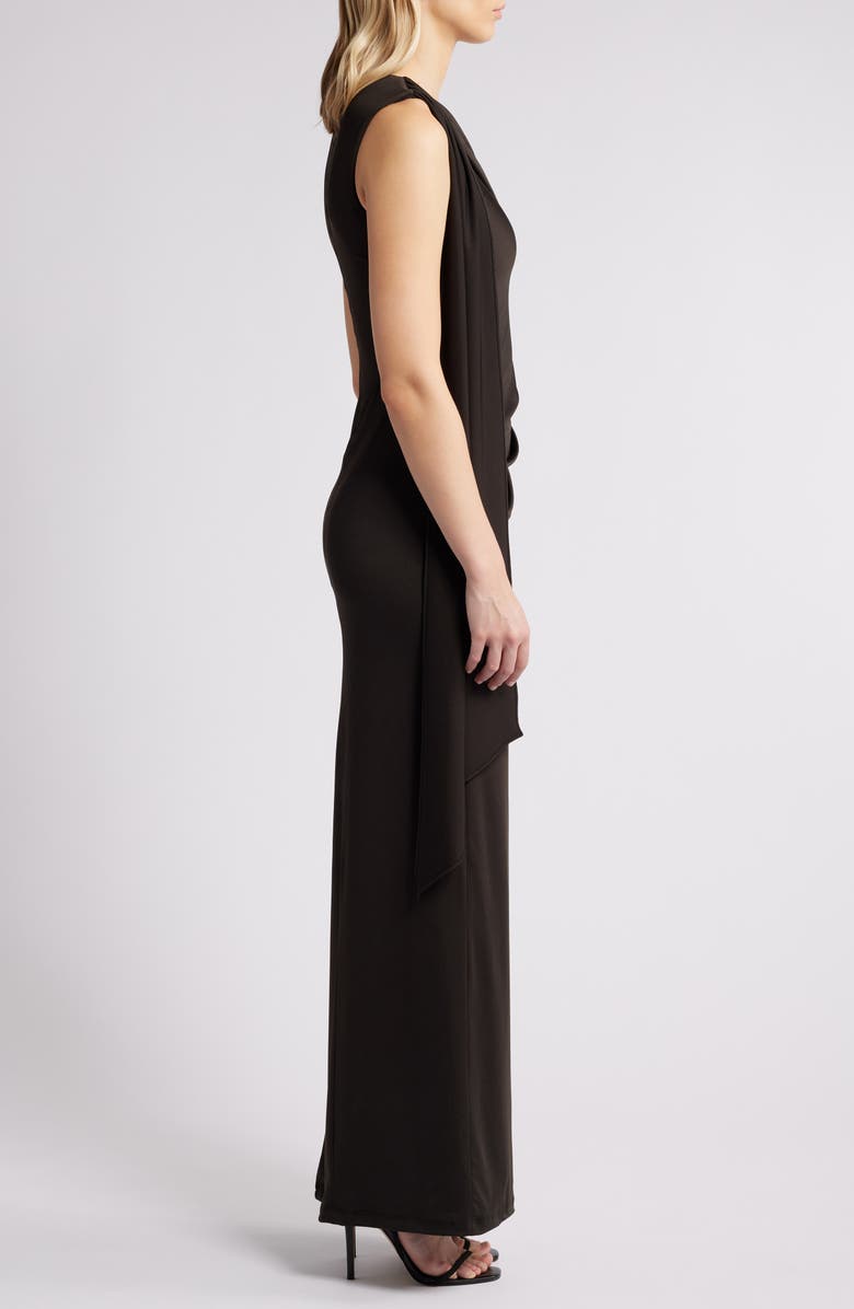 Black Halo Aruna Ruched & Draped Maxi Dress, Alternate, color,