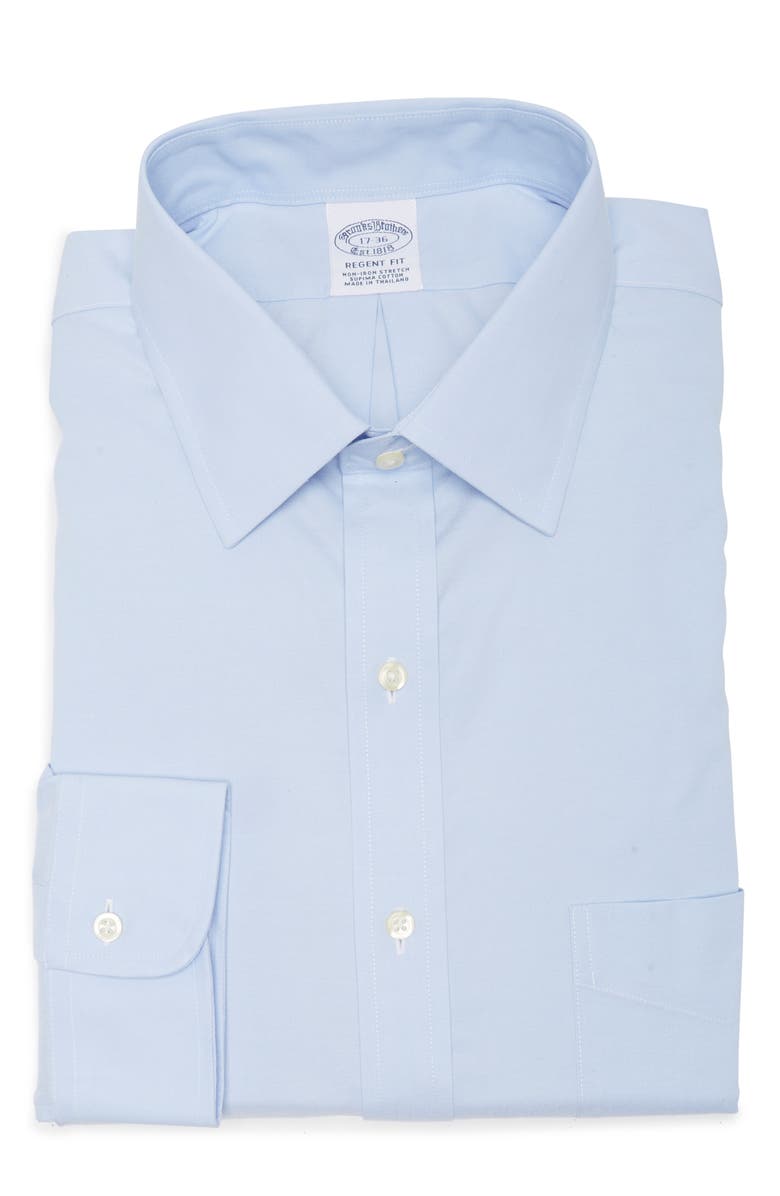 Brooks Brothers Stretch Supima<sup>®</sup> Cotton Dress Shirt, Main, color, Light Blue