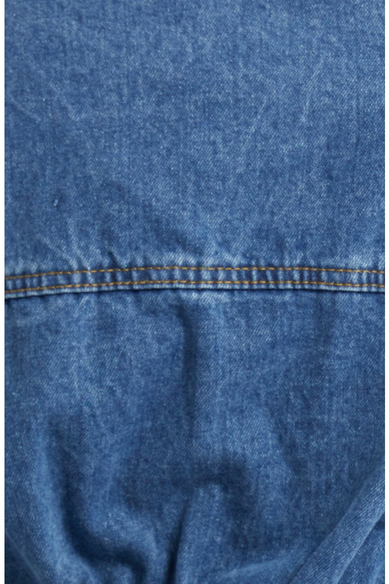 Alina Stud Peplum Denim Jacket, Alternate, color, BLUE