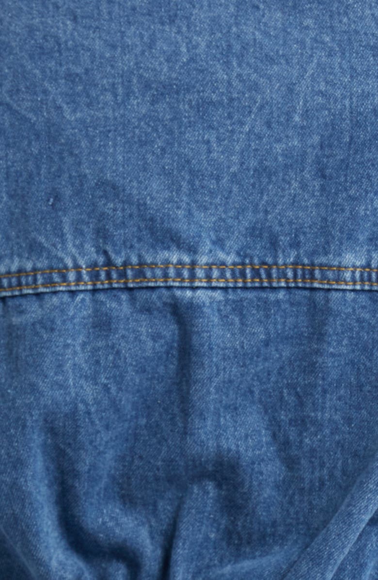 NIKKI LUND Alina Stud Peplum Denim Jacket, Alternate, color, Blue