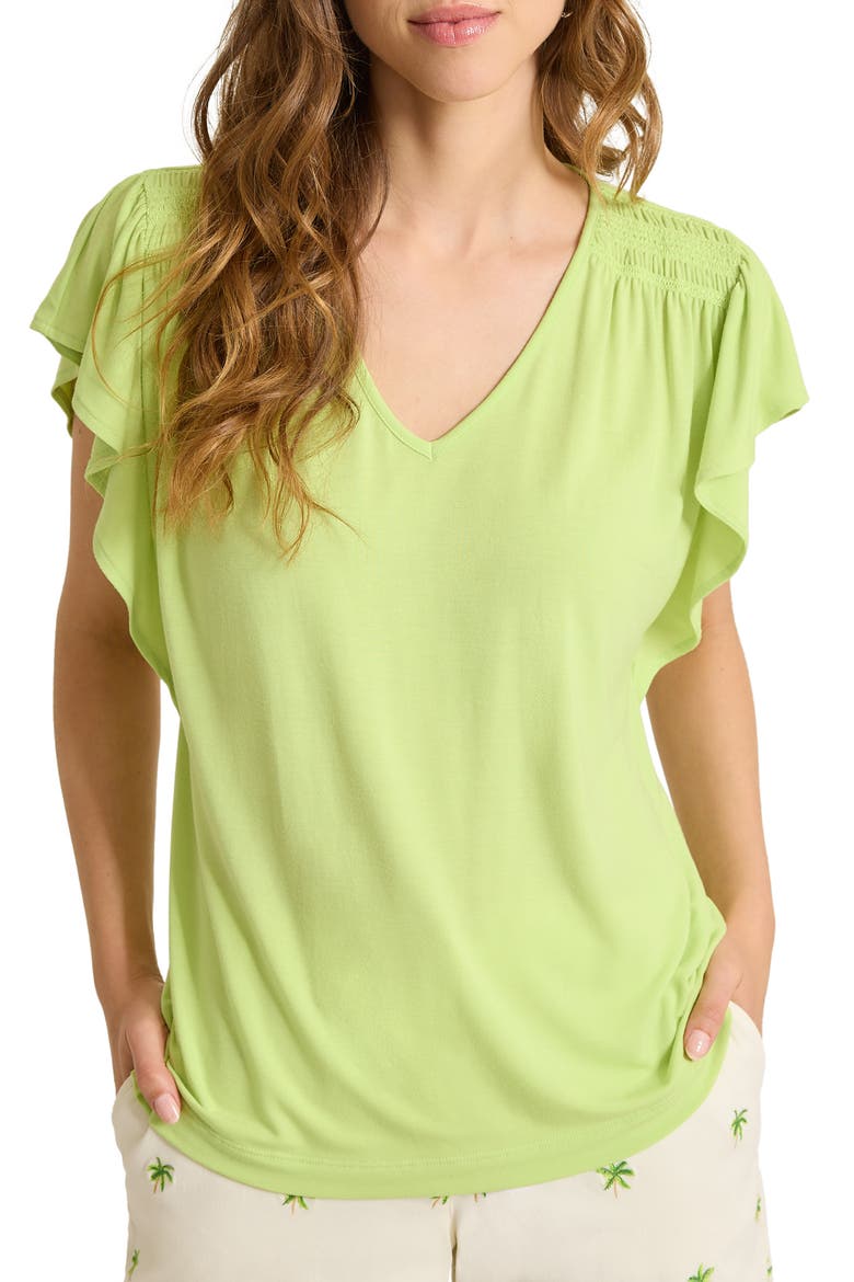 Kauai Flutter Sleeve T-Shirt, Main, color, LETTUCE GREEN