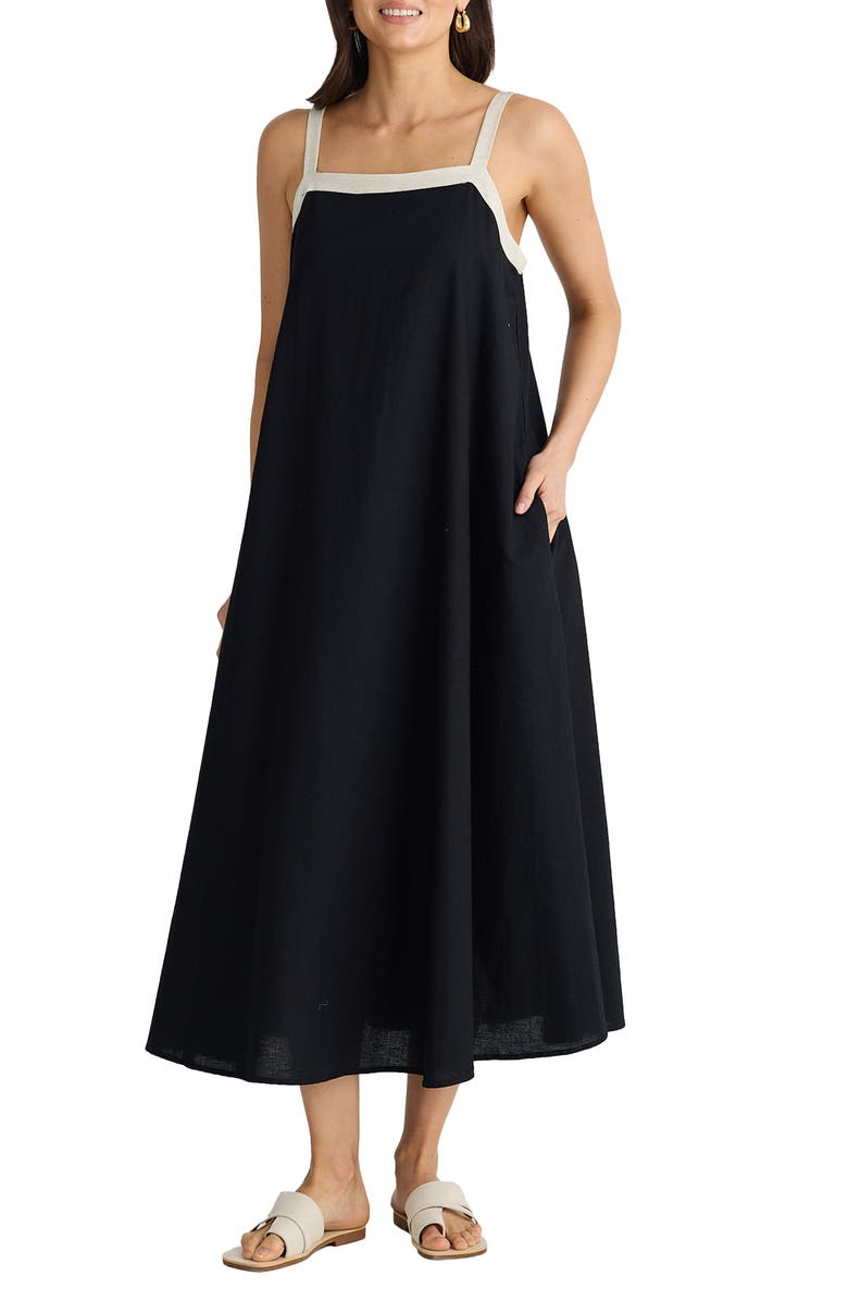 Brave+True Erica Linen Blend Sleeveless Dress, Main, color, 