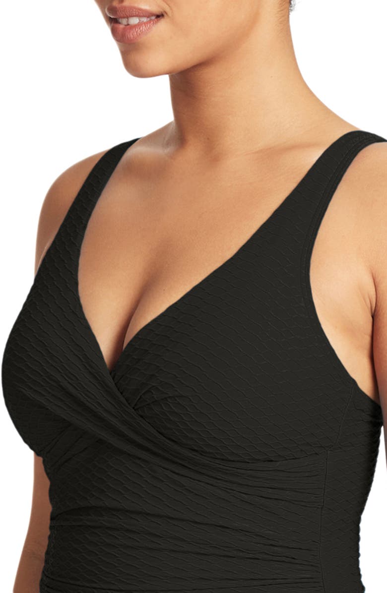 Sea Level Cross Front One-Piece Swimsuit, Alternate, color, 