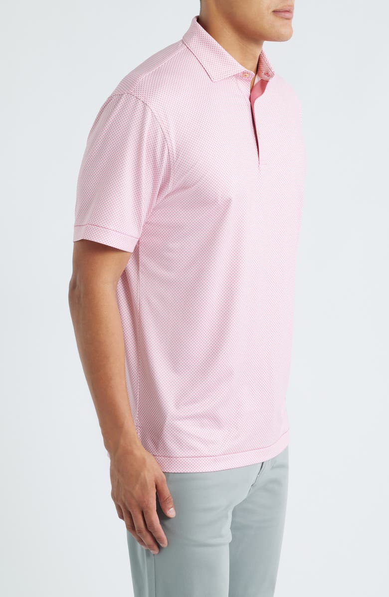 Peter Millar Medina Microprint Performance Jersey Polo, Alternate, color, Chili Red