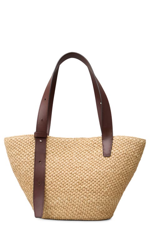 The Small Bianca Woven Raffia Tote