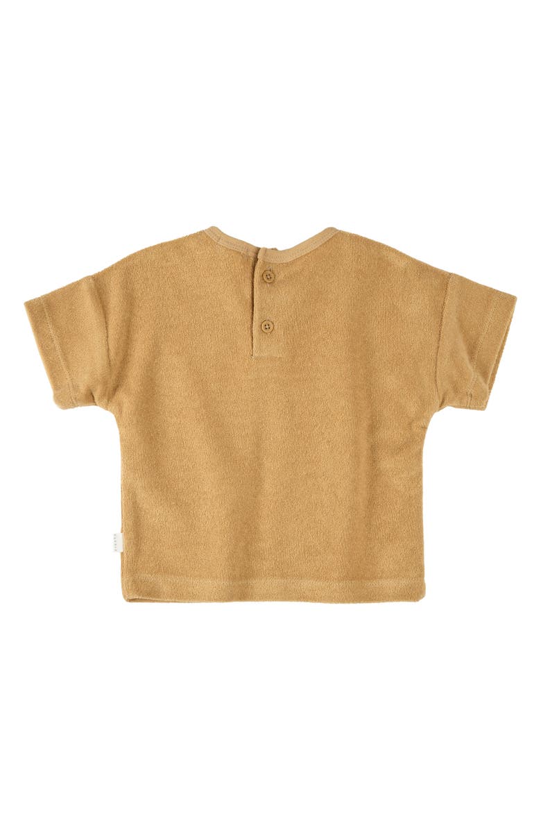 FIRSTS by Petit Lem Sahara Sun Terry Cloth Top & Shorts Set, Alternate, color, Yellow Gold