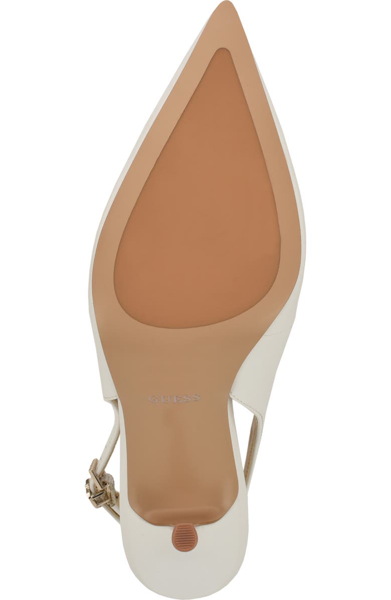 GUESS Princelsa Slingback Pointed Toe Pump, Alternate, color, White