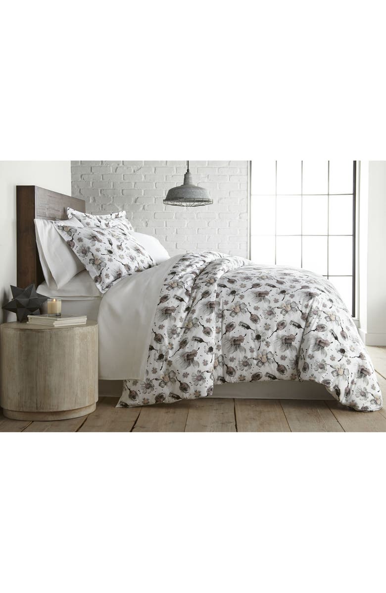 SOUTHSHORE FINE LINENS Premium Collection Ultra-Soft 300 Thread-Count Cotton Duvet Cover Set, Alternate, color, Watercolor Symphony Grey