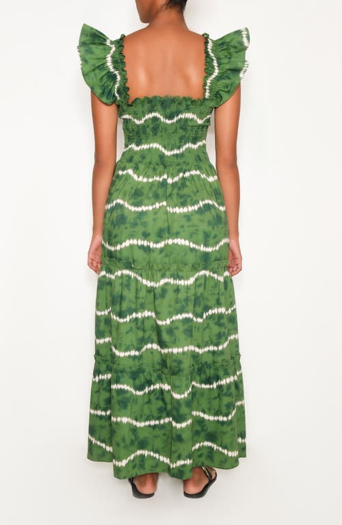 The Lulo Project Sunset Print Smocked Stretch Cotton Maxi Dress