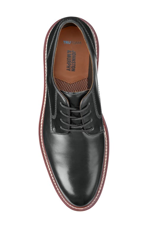 Johnston & Murphy Upton Plain Toe Derby In Black Full Grain Bl