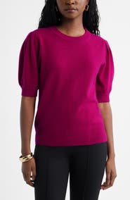 Caslon® Puff Sleeve Wool & Cashmere Sweater