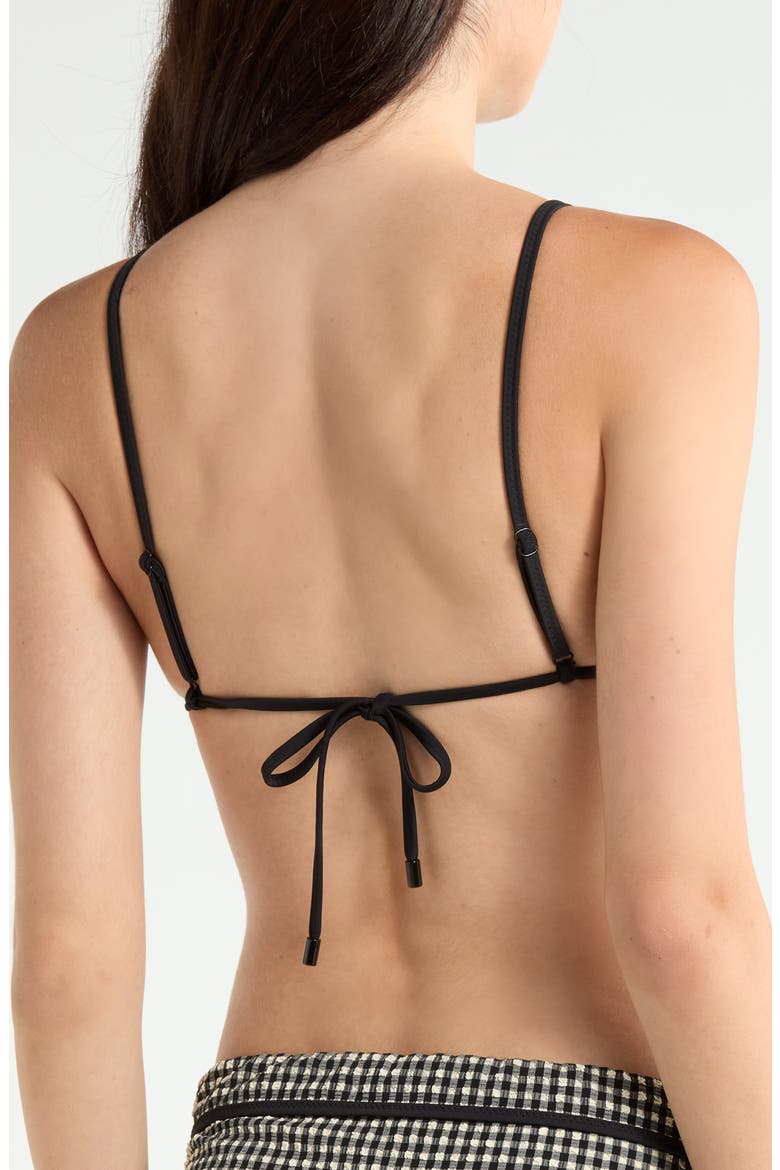 Tunnel Triangle Bikini Top, Alternate, color, BLACK/ CREAM