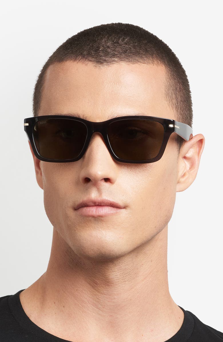 BOSS 56mm Rectangular Sunglasses, Alternate, color, 