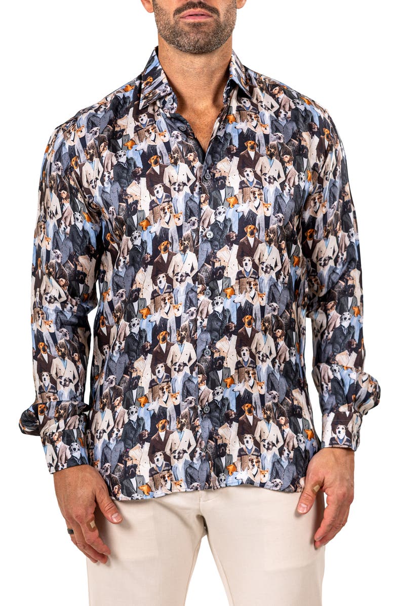 Maceoo Fibonacci Marthy Contemporary Fit Button-Up Shirt, Main, color, 