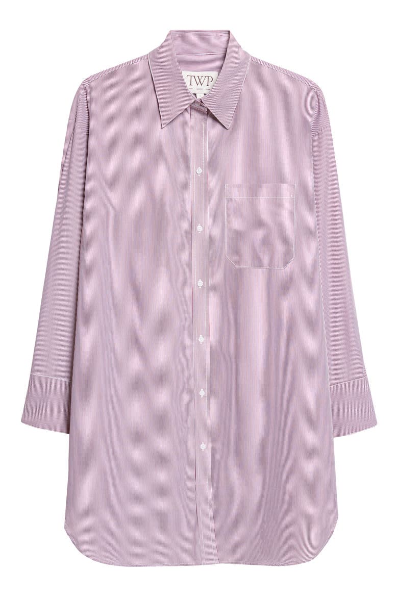 Big Joe Stripe Shirtdress, Alternate, color, WHITE / WINE