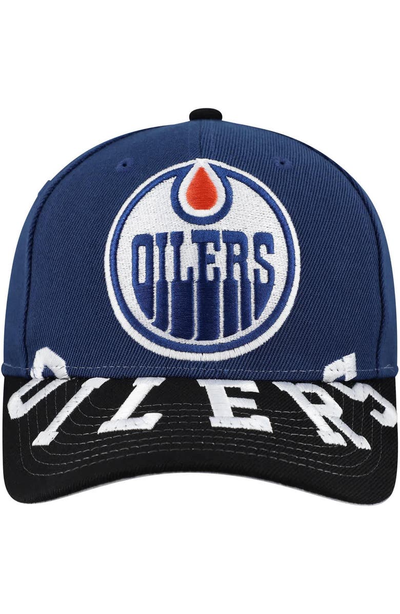 Mitchell & Ness Men's Mitchell & Ness Navy/Black Edmonton Oilers Underarch Two-Tone Pro Crown Snapback Hat, Alternate, color, 