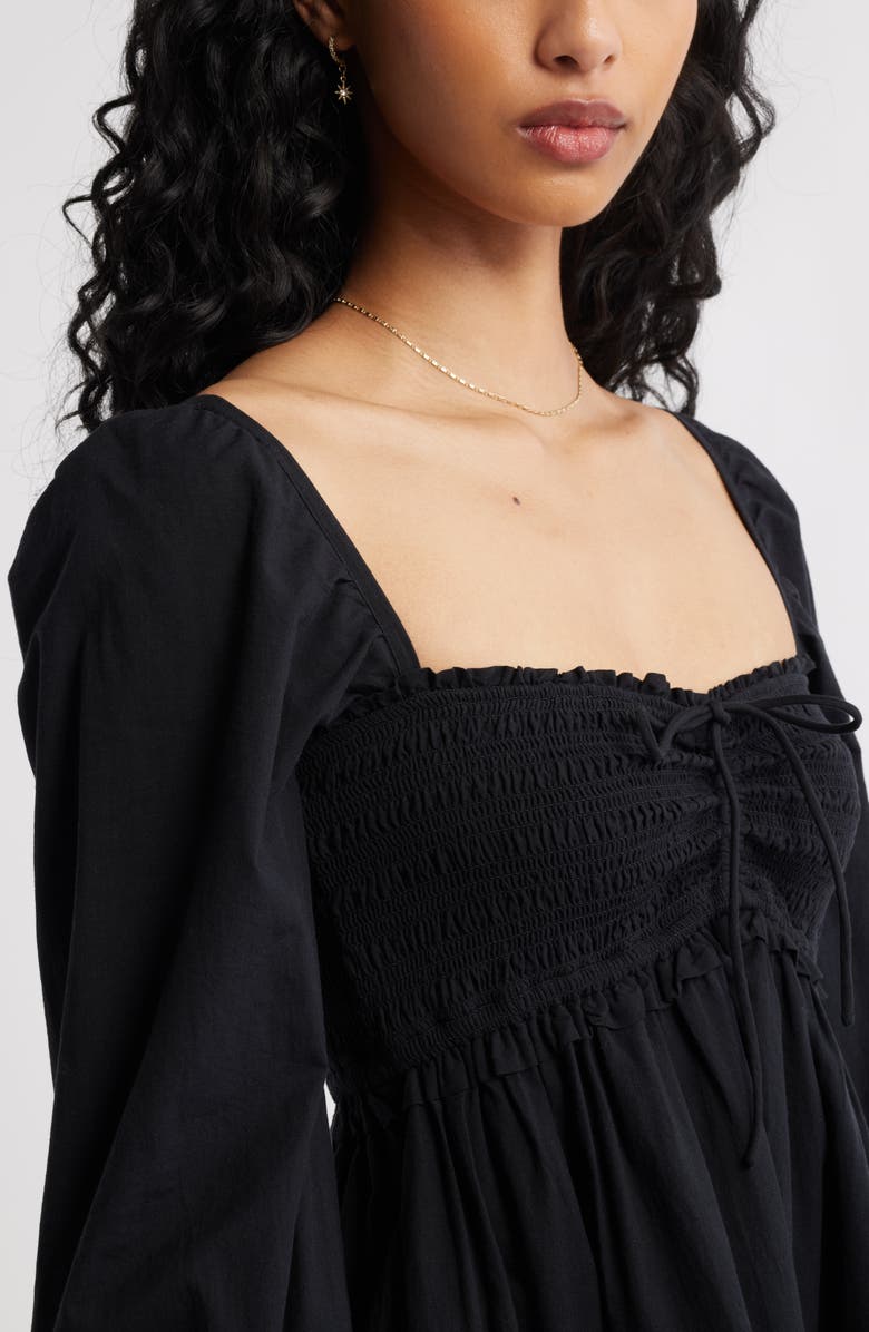 BP. Long Sleeve Fit & Flare Minidress, Alternate, color, Black