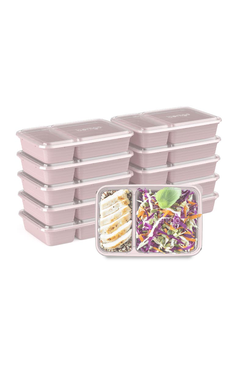 BENTGO Prep 2-Compartment Meal Prep Containers - Rose Gold, Alternate, color, 
