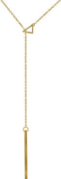 Adornia 14K Yellow Gold Vermeil Brass Triangle Lariat Necklace
