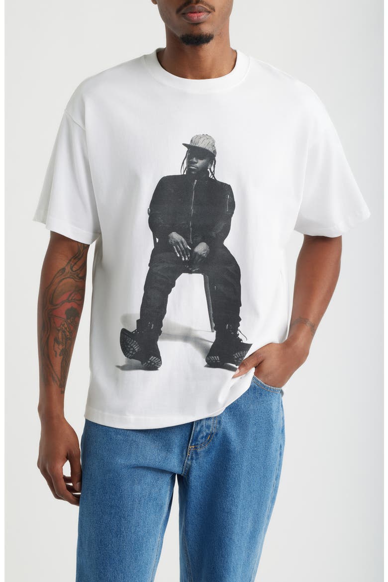 Oversize Pusha T My Name Is Graphic T-Shirt, Main, color, WHITE