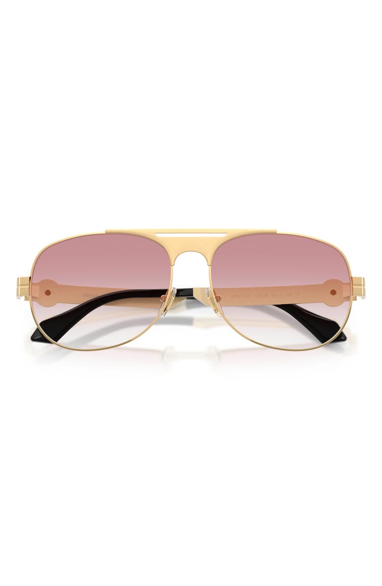 Versace 60mm Pilot Sunglasses, Alternate, color, Gold Versace / Clear Pink