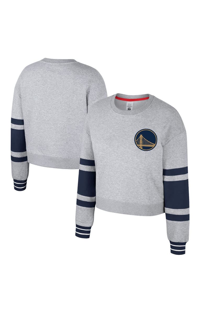 Stadium Essentials Women's Stadium Essentials Heather Gray Golden State Warriors 2024/25 City Edition Scrimmage Cropped Pullover Sweatshirt, Main, color, 