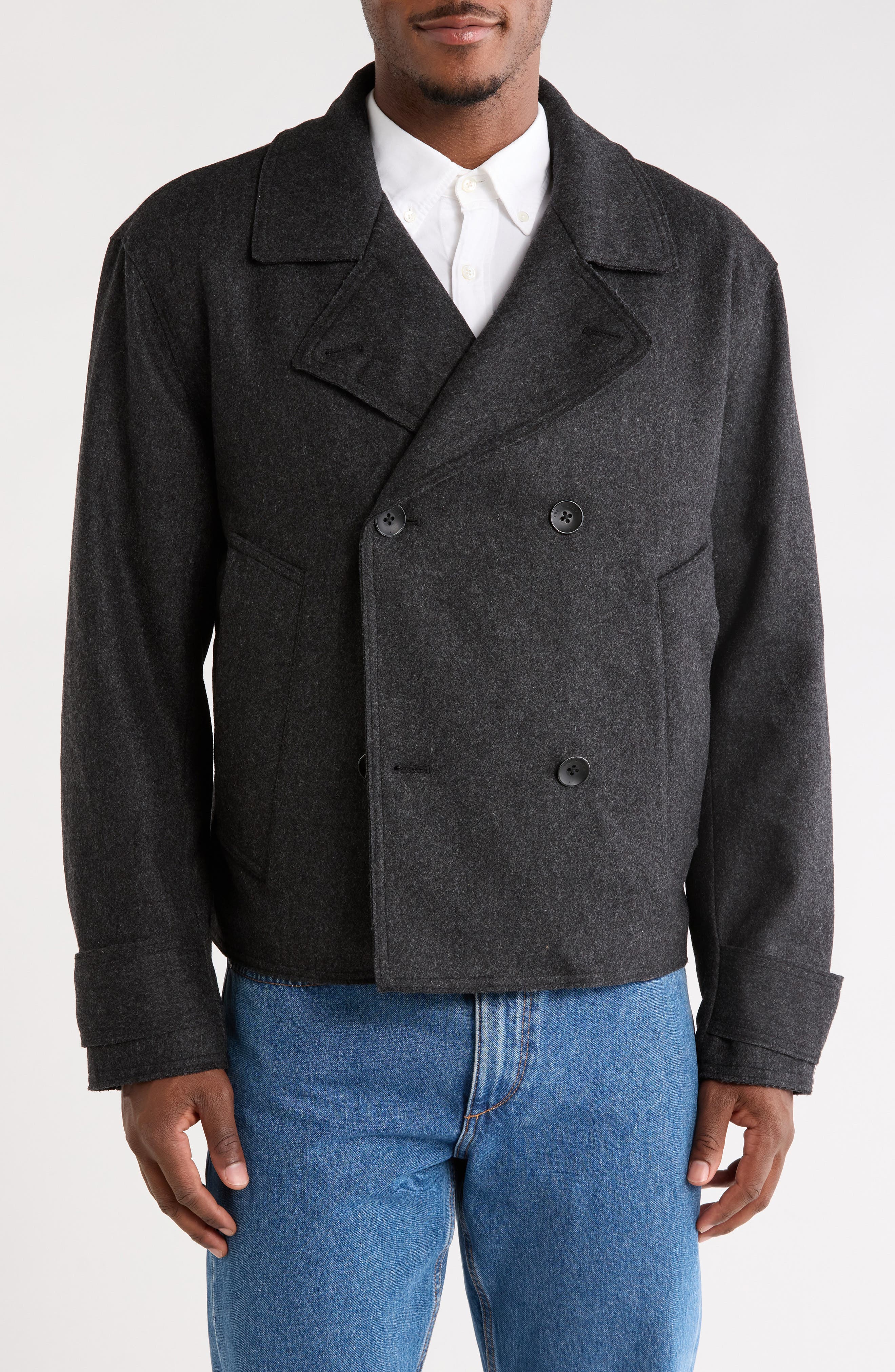 Eddy Double Breasted Wool Blend Coat