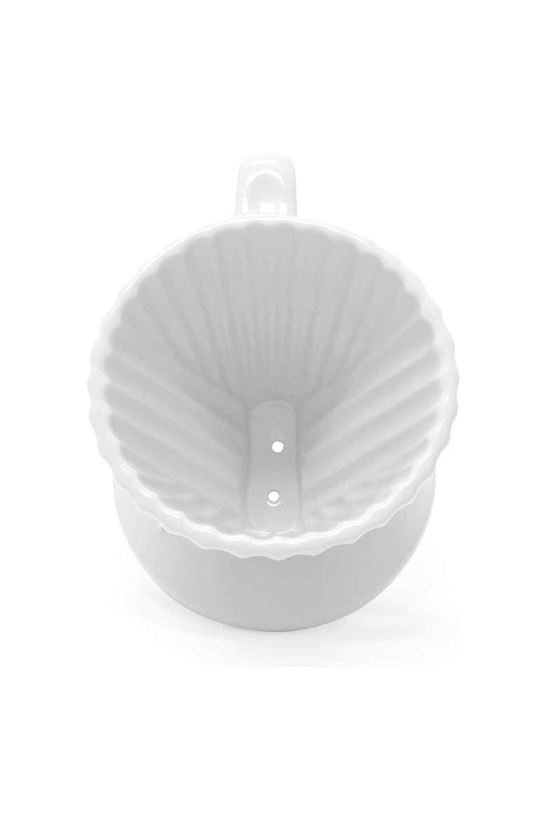 8 ounce Lotus Ceramic Pour Over Coffee Filter, Alternate, color, White