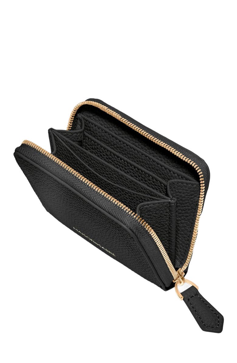 MAISON de SABRÉ Small Leather Zipped Wallet, Alternate, color, Black Caviar