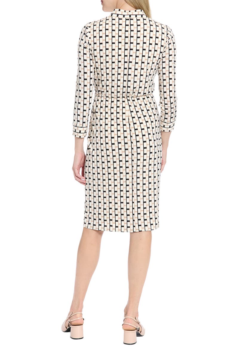 Twist Front Draped Sheath Dress, Alternate, color, BLACK/ CREAM