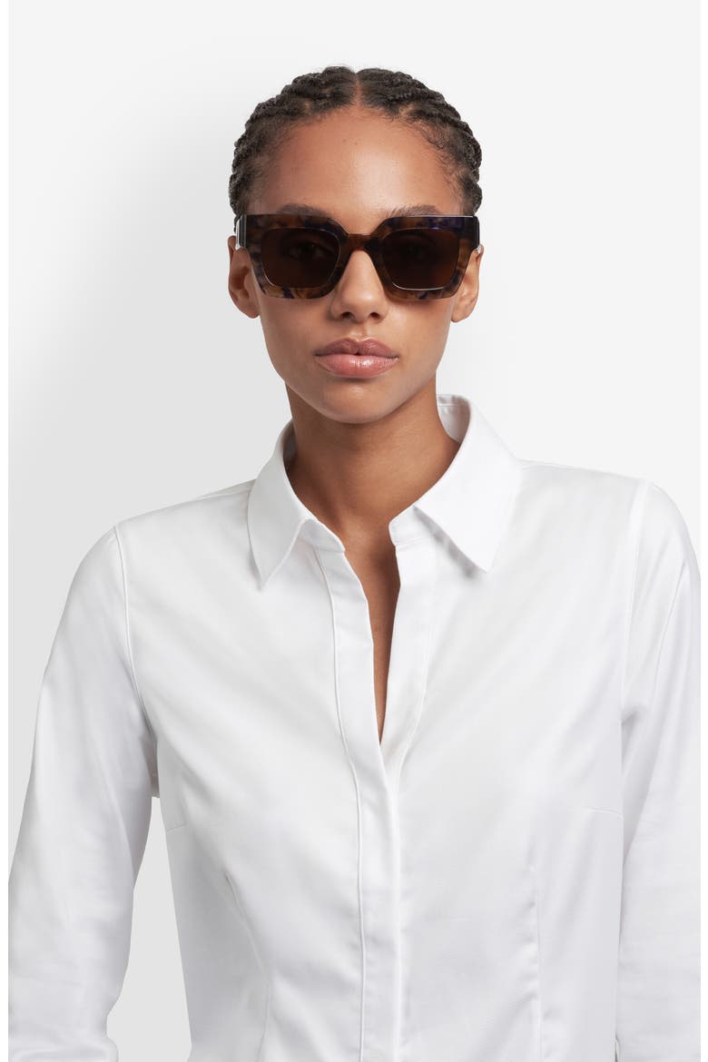 Her 49mm Square Sunglasses, Alternate, color, BLUE HAVANA/ GOLD SP