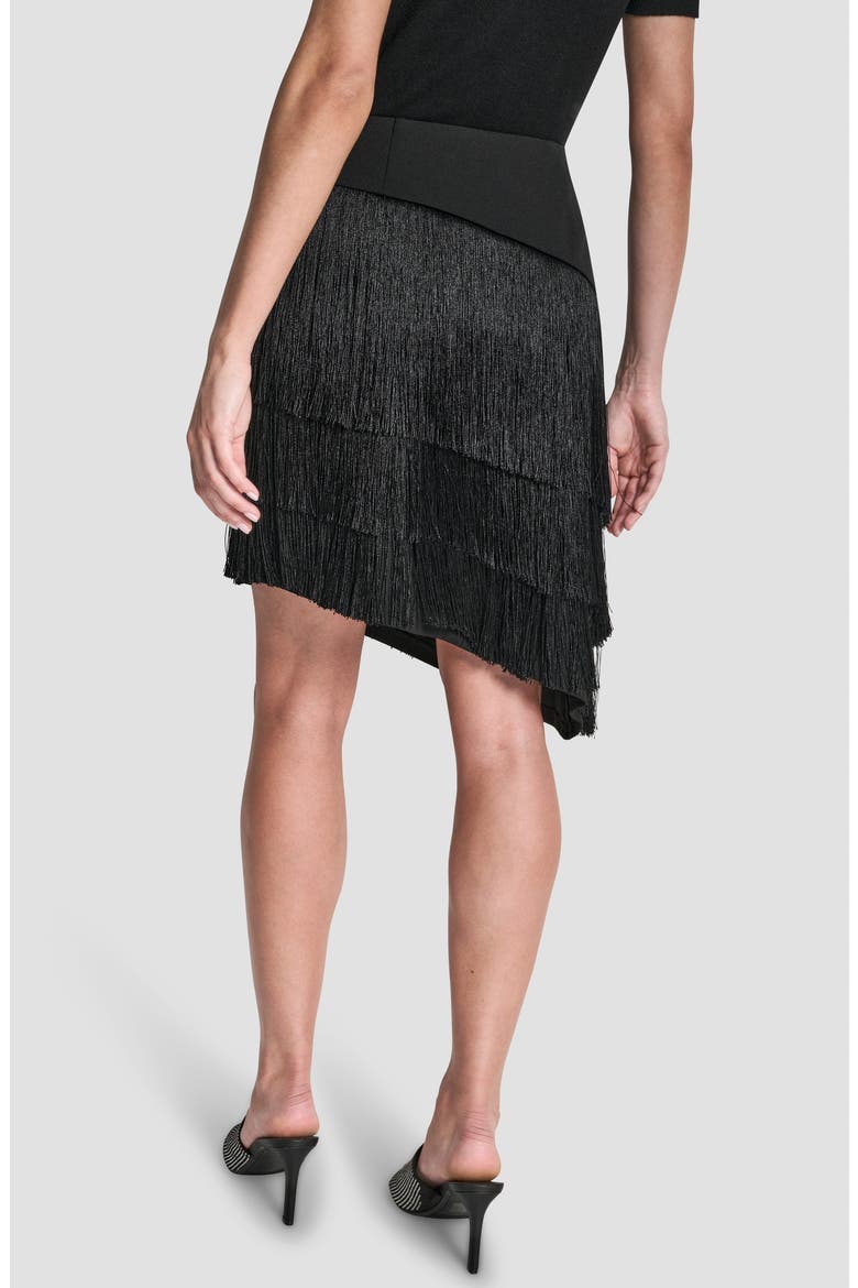 Tiered Fringe Skirt, Alternate, color, BLACK