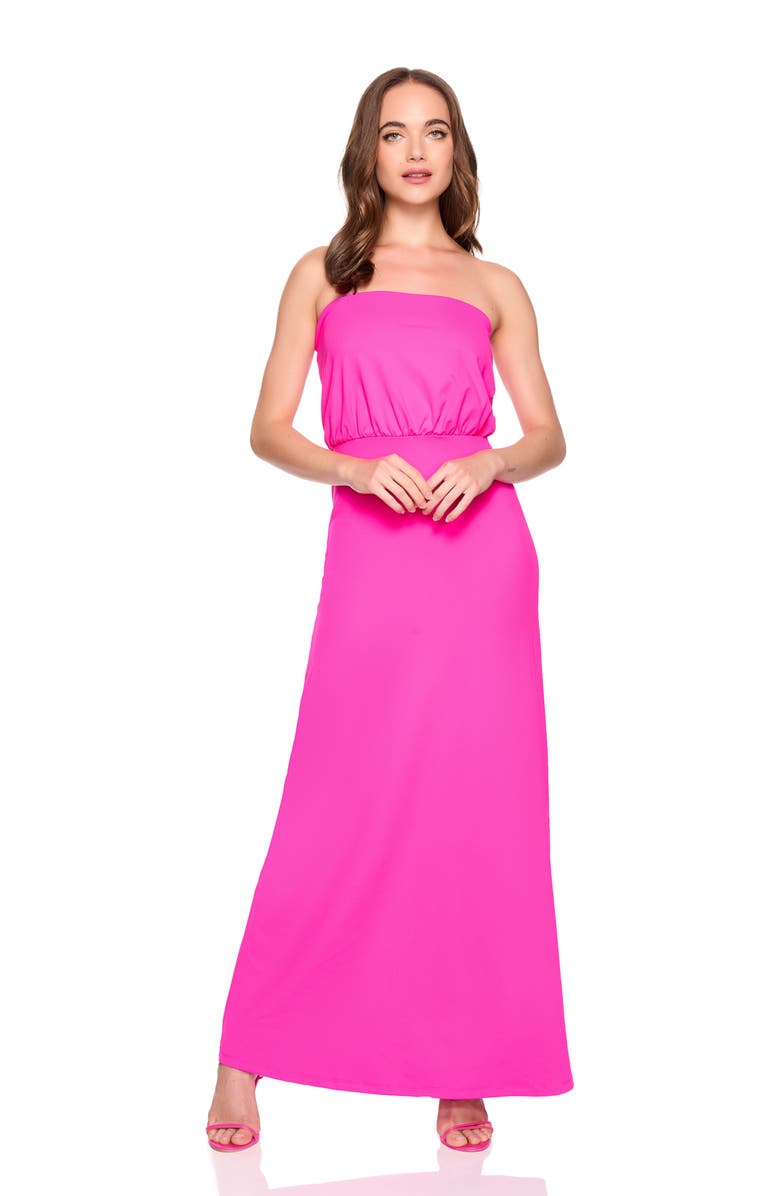 Susana Monaco Blouson Maxi Tube Dress, Alternate, color, Pink Glo