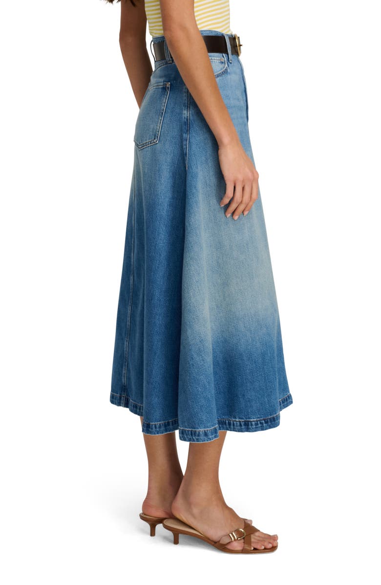 Favorite Daughter The Winona Denim Cotton Blend Midi Skirt, Alternate, color, Bristol