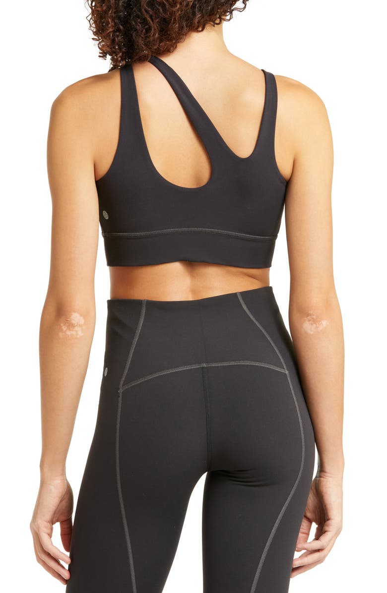 Zella Studio Luxe Asymmetric Sports Bra, Alternate, color,
