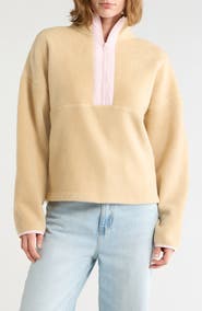Thread & Supply Soft Faux Shearling Half-Zip Pullover