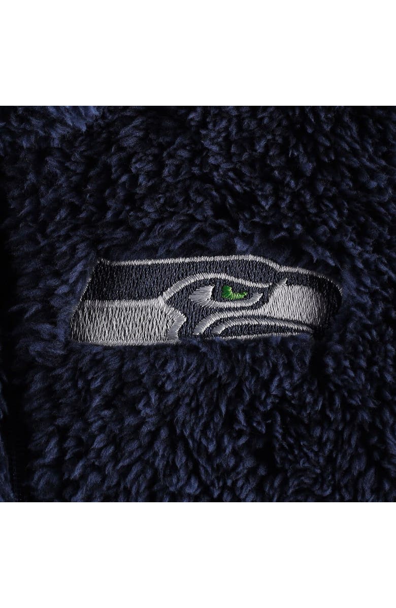 Outerstuff Newborn & Infant College Navy/Gray Seattle Seahawks Game Nap Teddy Fleece Bunting Full-Zip Sleeper, Alternate, color, Navy