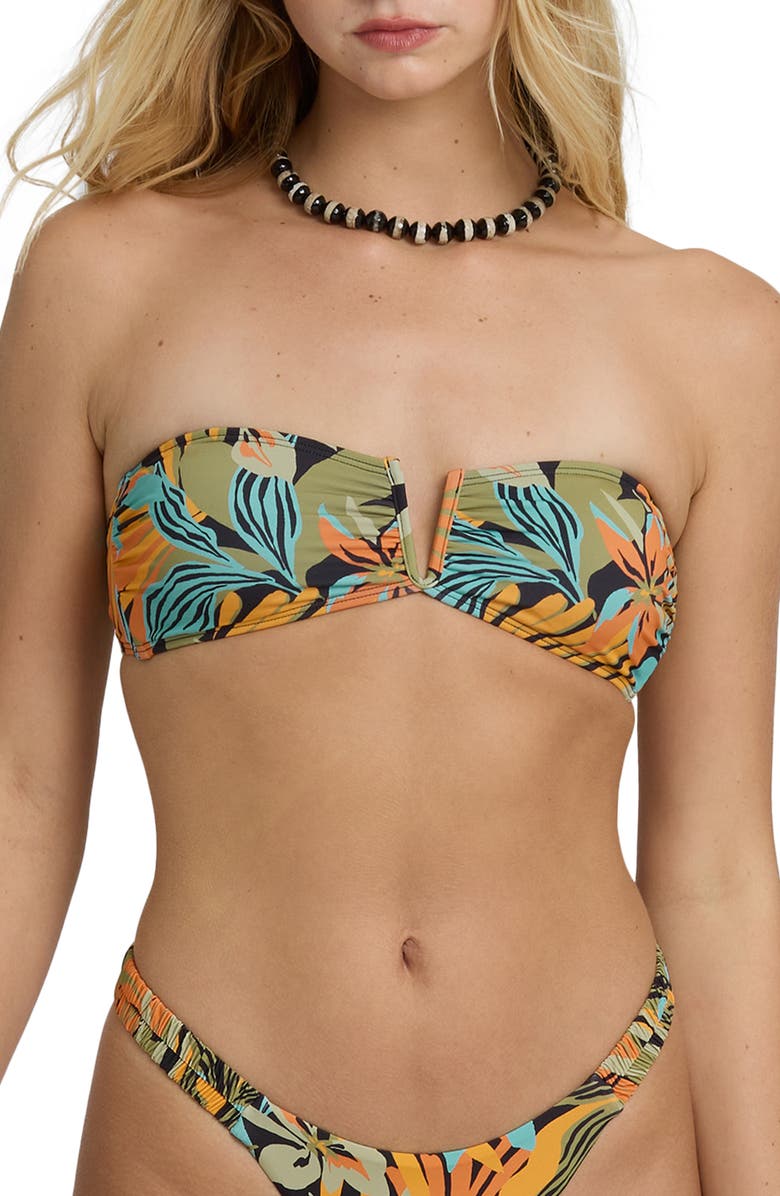 Billabong Des Tropiques Bikini Top, Main, color, Black/ Blue/ Green Multi