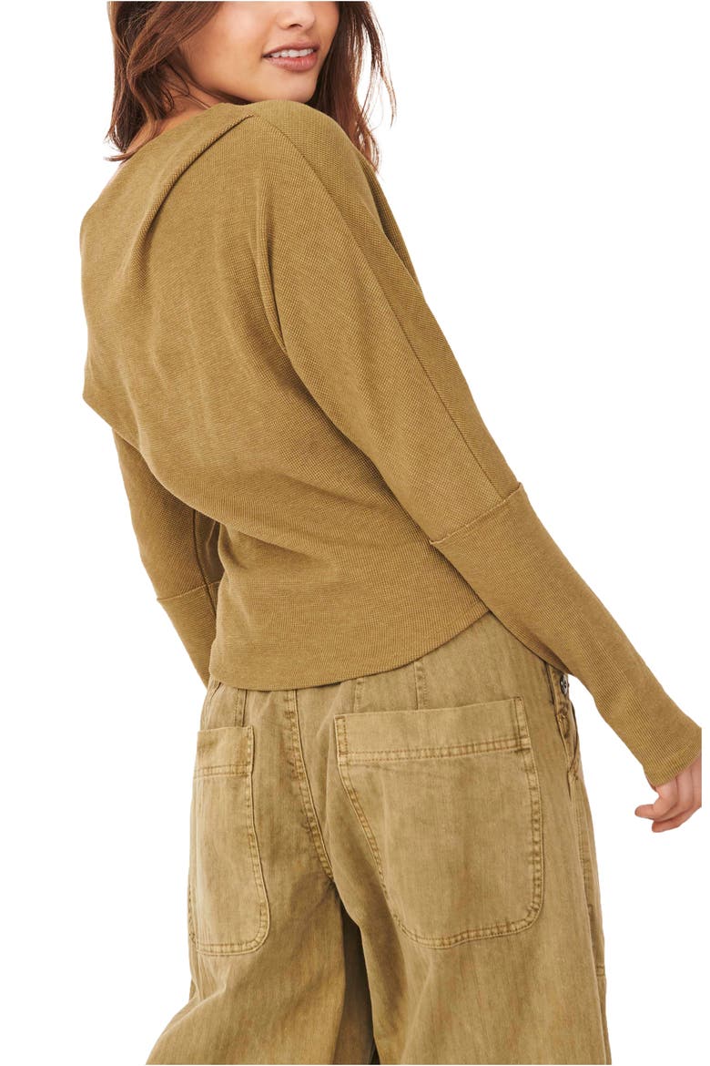 We the Free Fuji Off the Shoulder Thermal Top, Alternate, color, EARTH SEED