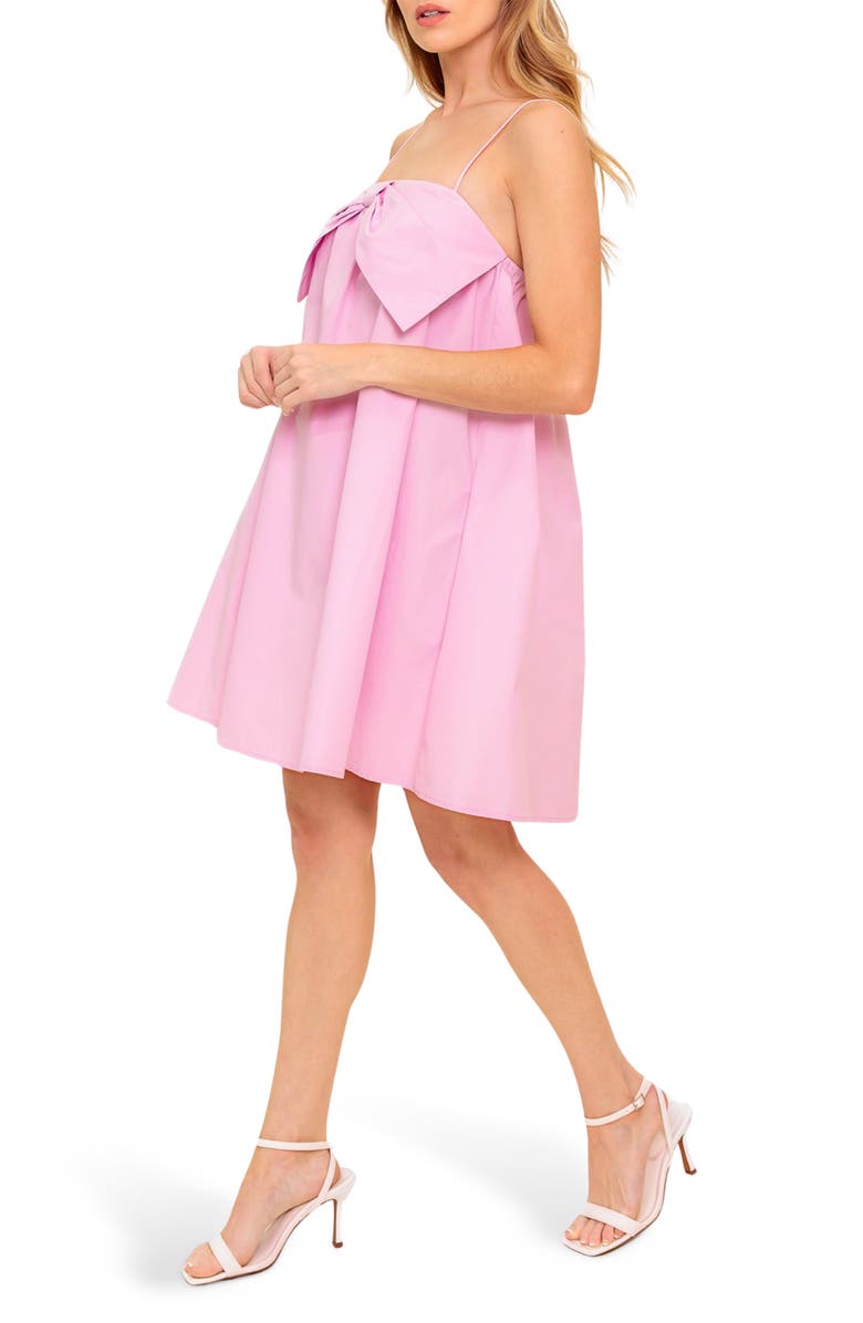 FLYING TOMATO Solid Bow Cotton Dress, Alternate, color, Light Pink
