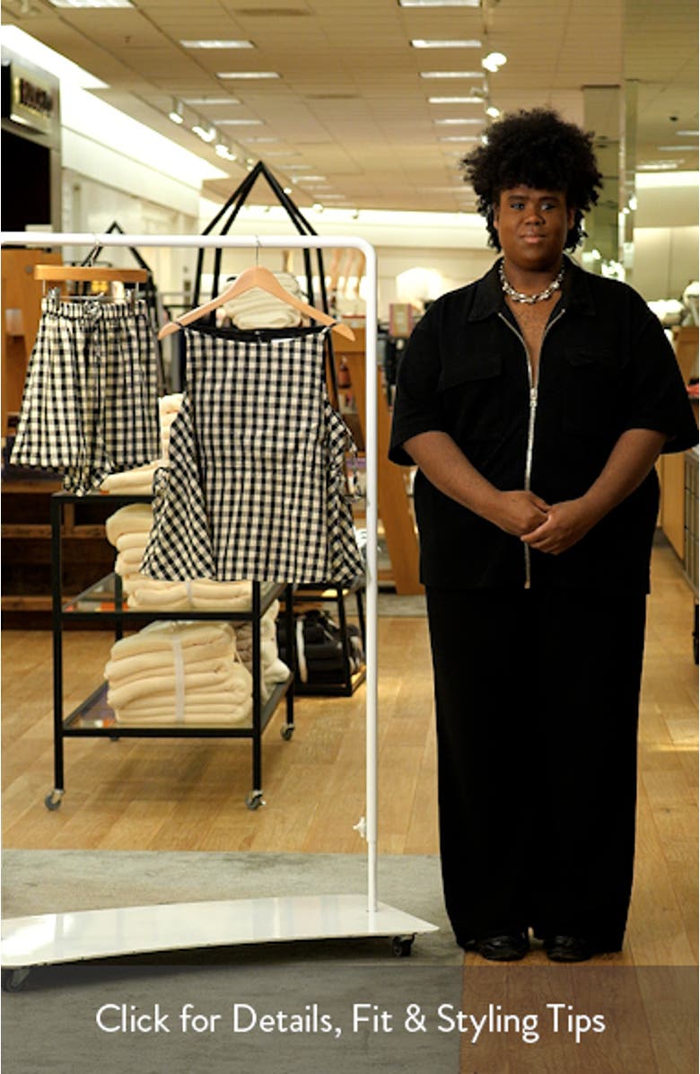 Rory Gingham Cotton Peplum Tank, sales video thumbnail