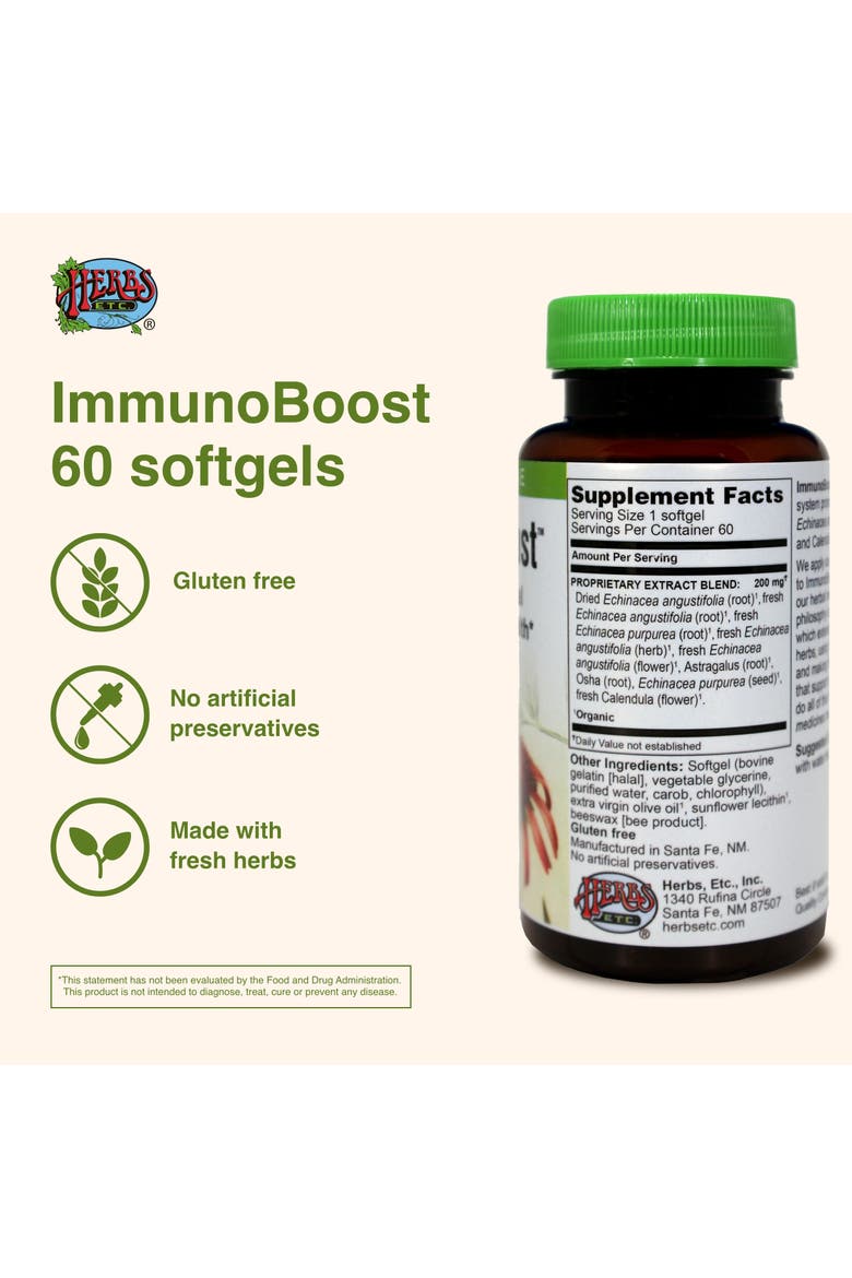 Immunoboost Herbal Immune Support Softgels, 60 Count, Alternate, color, No Color