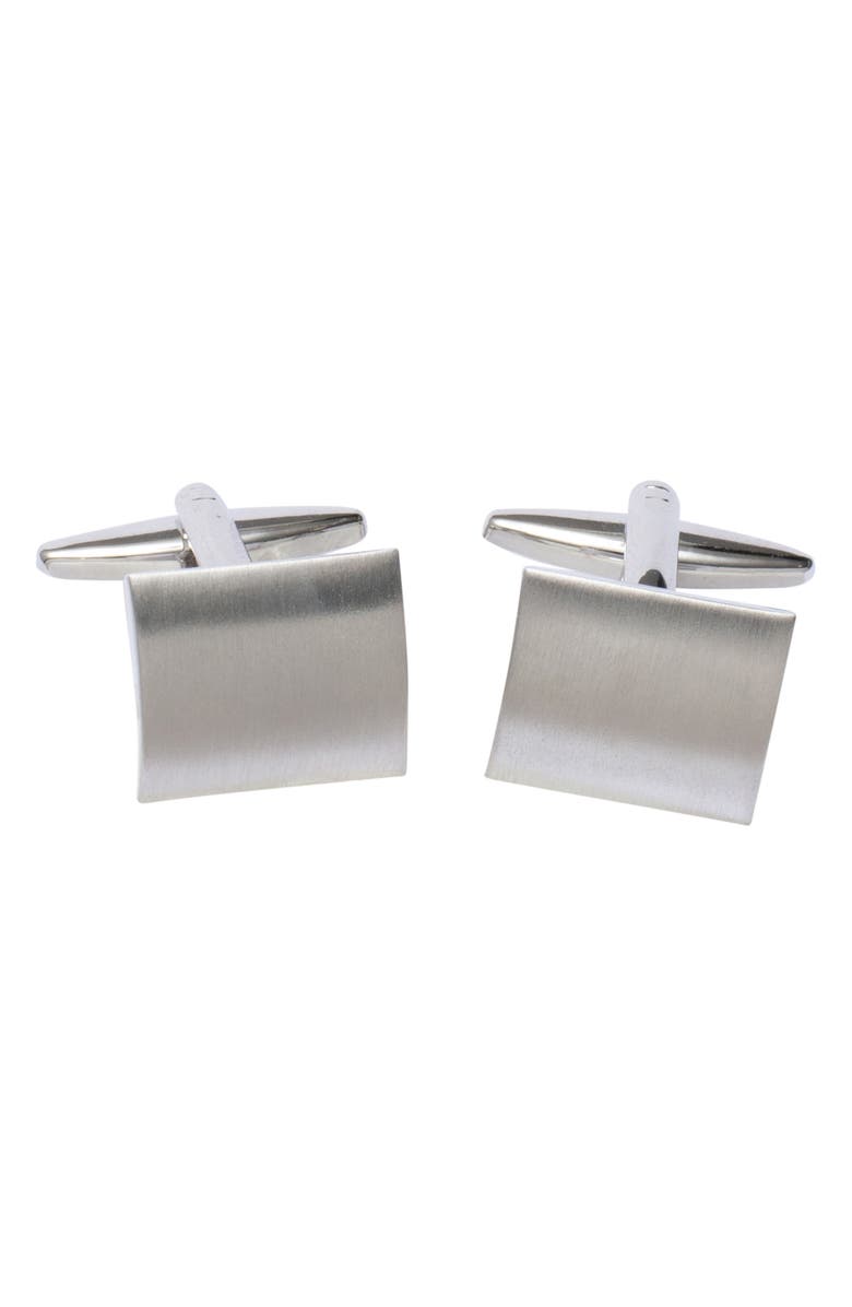 Eterna Square Cuff Links, Main, color, Silver